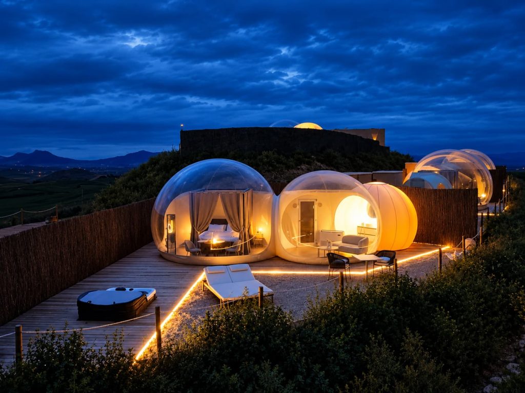 Sute-premium-anochecerr-hotel-wine-bubble